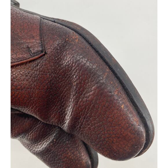 Rare Vintage FLORSHEIM ankle boot pebble leather mens size 10.5 D US made brown - Picture 9 of 9